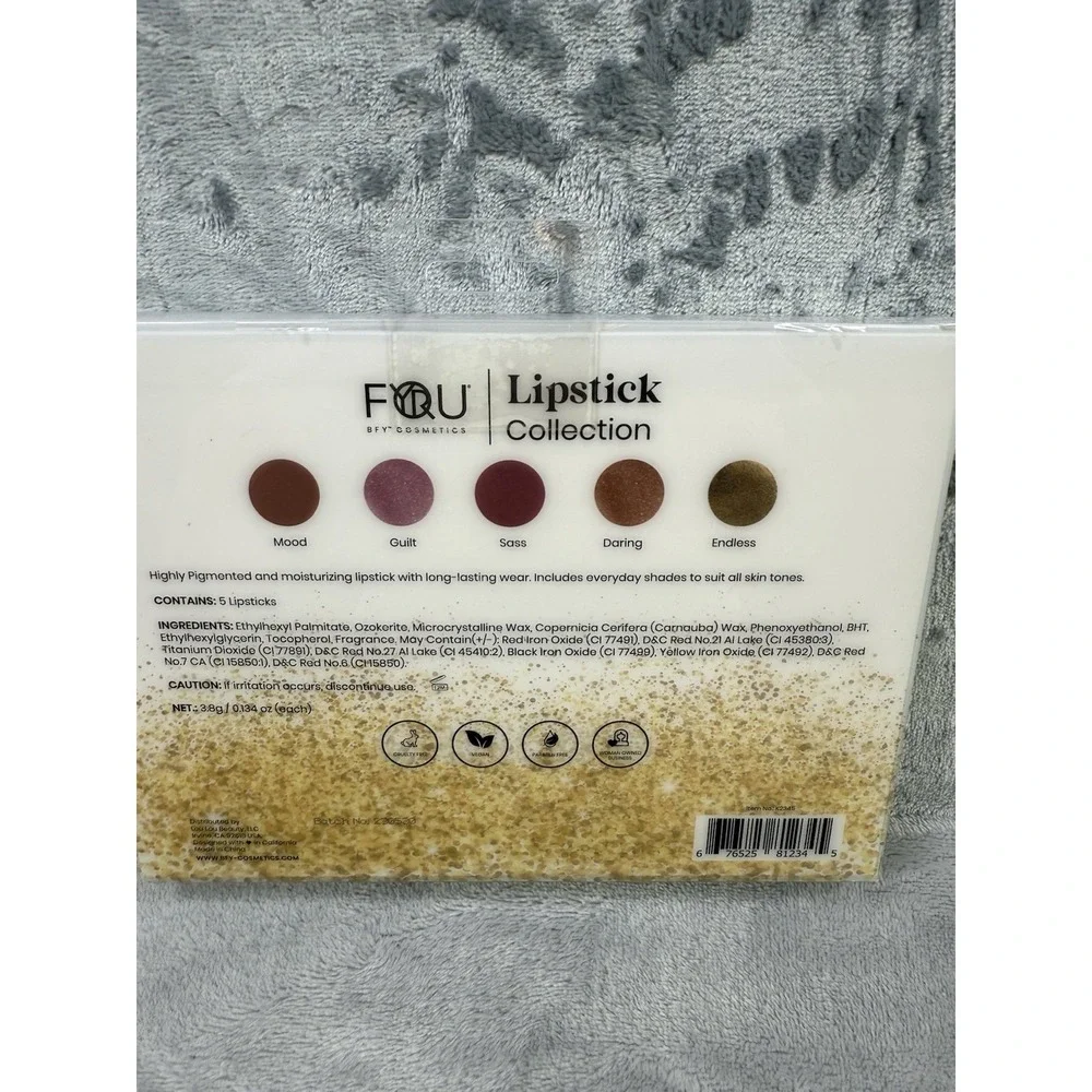 BFY COSMETICS 5 Pack Lipstcks Collection Ultra Pigmented Lipstick